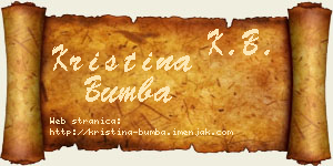 Kristina Bumba vizit kartica